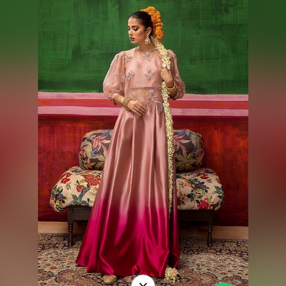 Mahum Asad Tazmin Ombré embellished lehnga